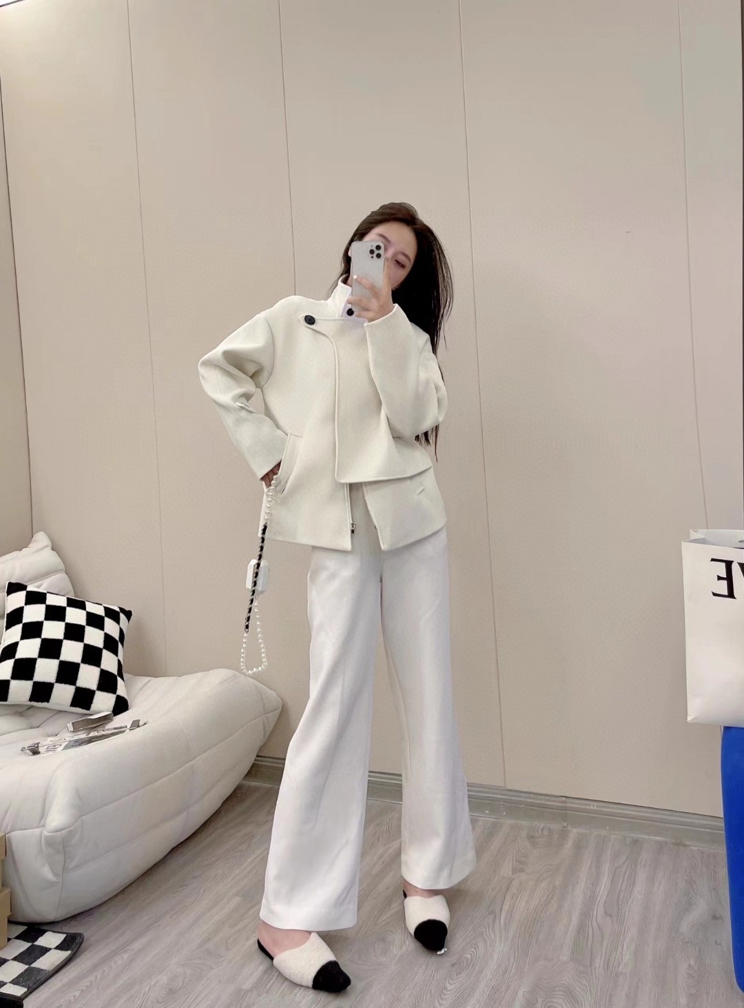 JILSANDER羊毛短款大衣外套.