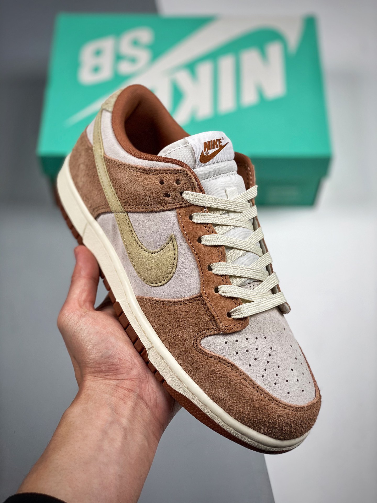 NK Dunk Low Perro blanco/marrón, trigo, calidad pura original de fábrica, fotos reales primer lanzamiento, material de …