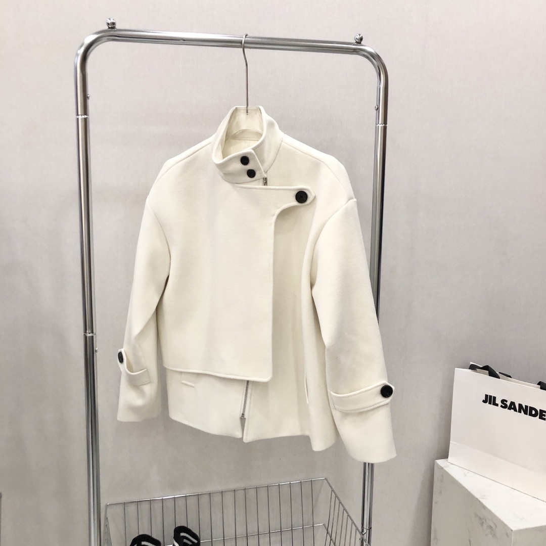 JILSANDER羊毛短款大衣外套.