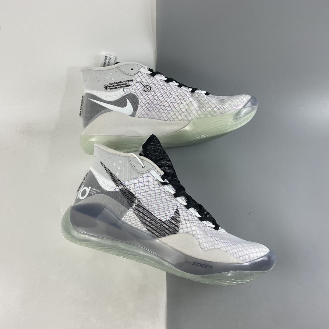 P240  NIKE Zoom KD12 Team Pack 白灰荧光 耐克杜兰特12代篮球鞋 CN9518-100