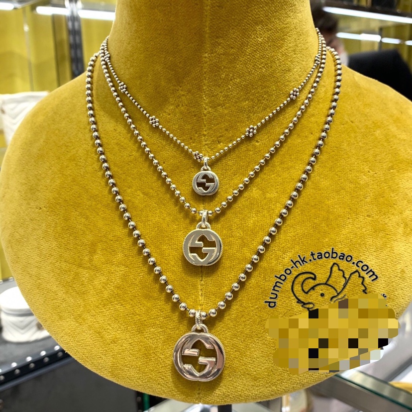 NO:102322,Gucci sterling silver Lntelocking G pendant beaded necklace Invincible versatile style Wang Dalu celebrity style Very good match, Gucci necklace, gucci, gucci, necklace, pure silver19860909Gucci纯银 Lntelocking G吊坠 珠串项链 无敌百搭的款式 王大陆明星同款 非常的好搭,古驰项链,gucci,gucci,necklace,pure silver,Jewelry