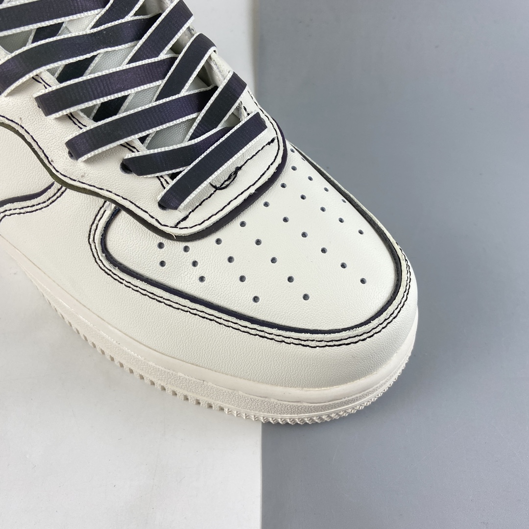 P260  NIKE Air Force 1’07 Mid 镭射米白3M反光中帮休闲运动板鞋 AQ2898-008