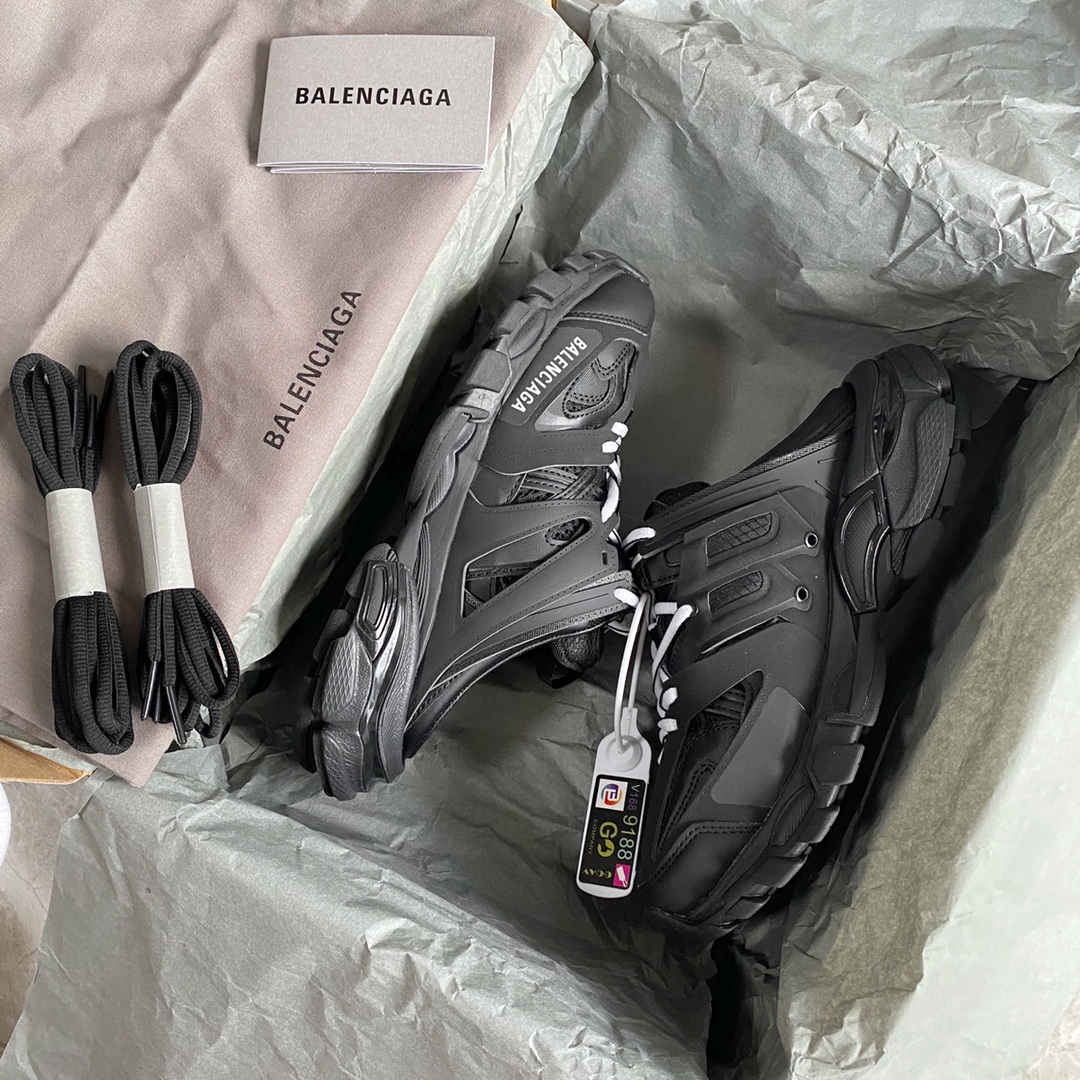 ❶BALENCIAGA · Zapatos papá Balenciaga de tercera generación Colección de color de medias pantuflas Track 🈴 versión sup…