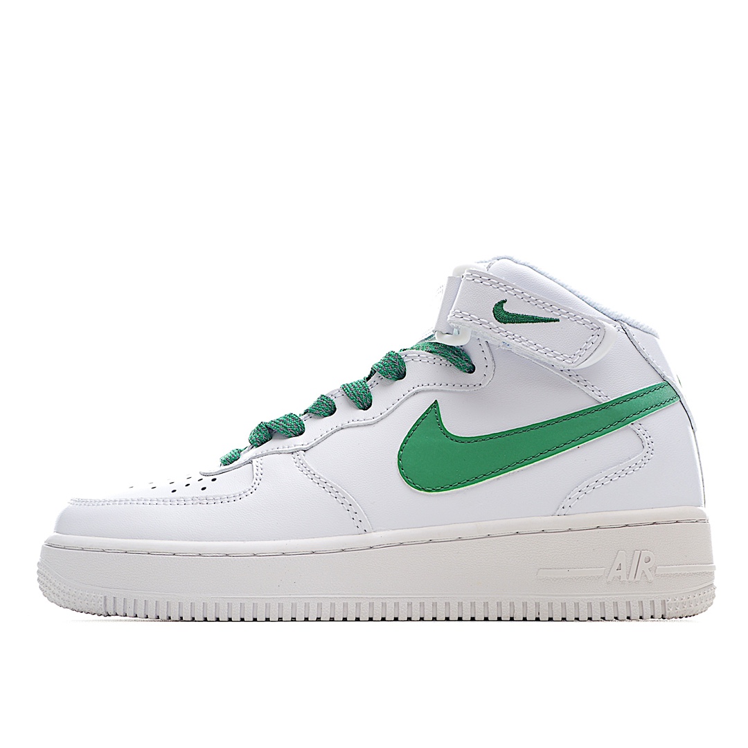 H5 Nike Air Force 1 Mid 空军一号中帮 白绿反光满天星