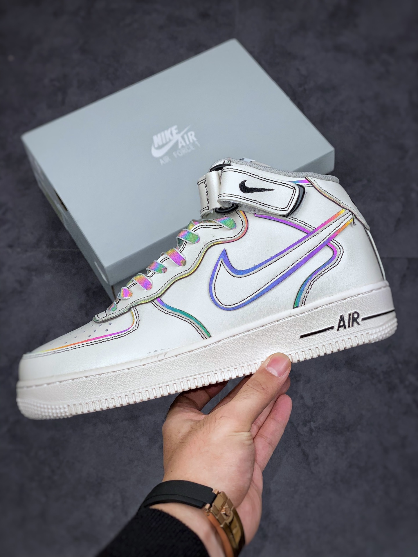 Air Force 1 '07 Mid M Black Silver Bright ”Daredevil” AQ2898-008-Top High Quatity Cheap Sneakers Fashion Clothing Clothes Bags handbags Shoes of all Brand wholesale With The best Quality And Beautiful Price from China Factory Chinese suppliers wholesaler seller Air Force 1 '07 Mid M Black Silver Bright ”Daredevil” AQ2898-008