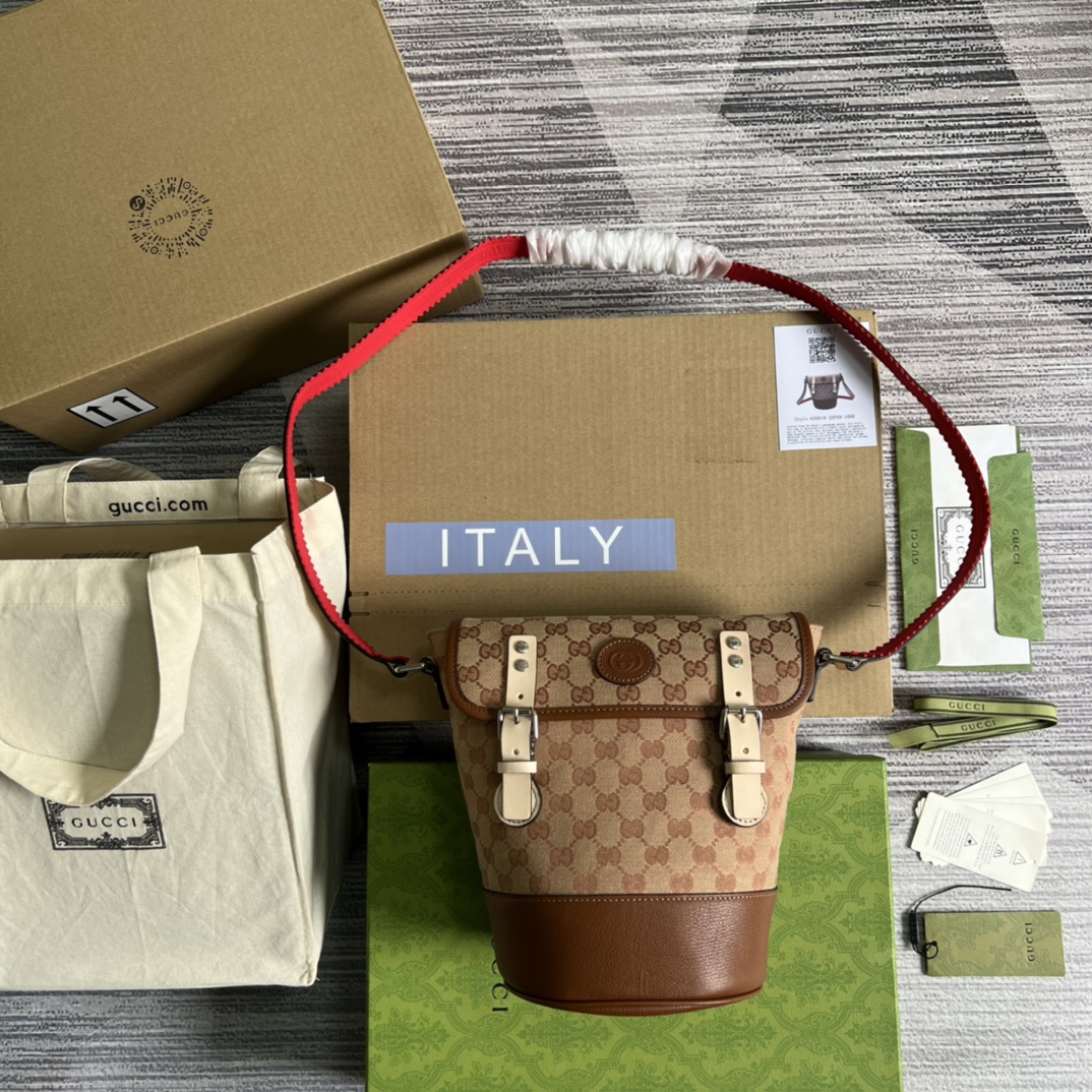GUCCI Ophidia Sac Seau Toile Sangle Sac à Main