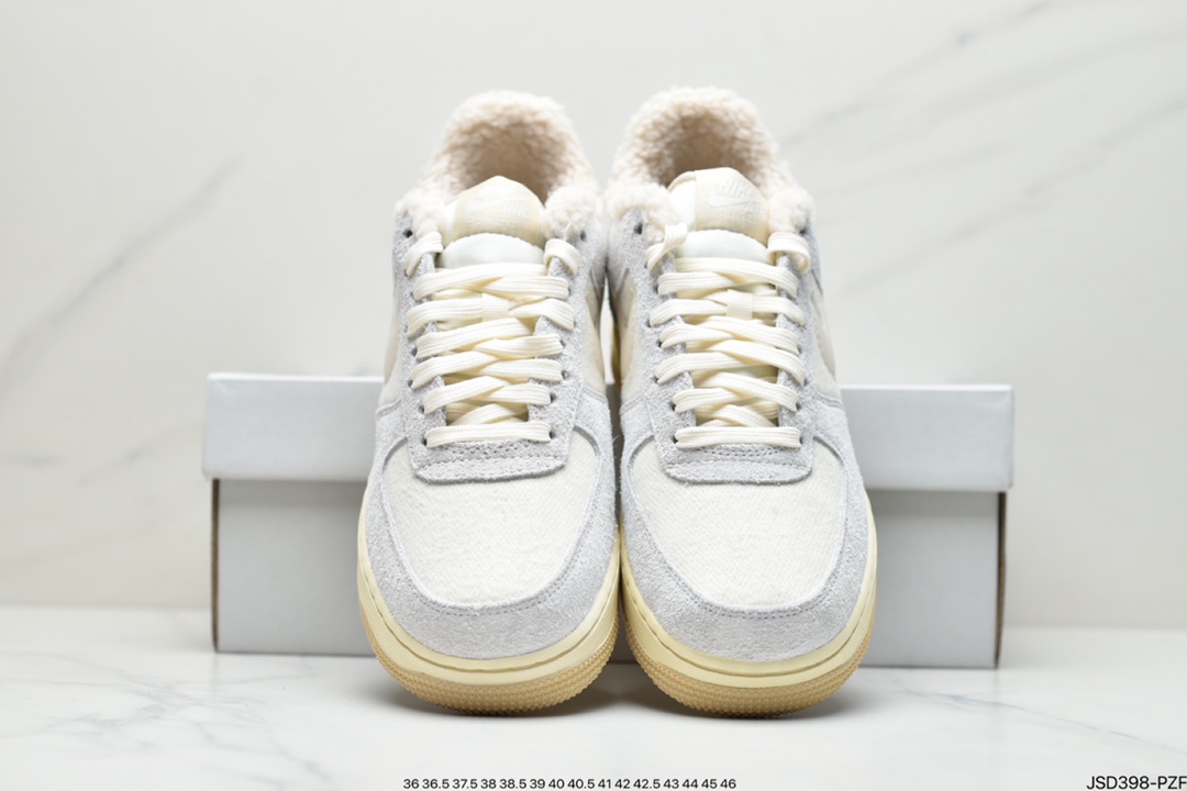 200 耐克Nike Air Force 1 Low 毛绒内里浅卡其空军一号低帮运动休闲板鞋DO7195