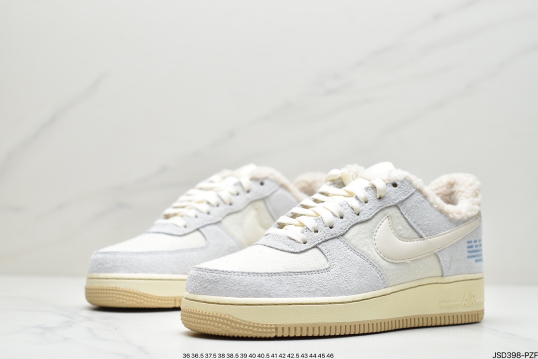 200 耐克Nike Air Force 1 Low 毛绒内里浅卡其空军一号低帮运动休闲板鞋DO7195