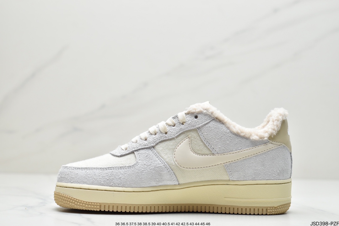 200 耐克Nike Air Force 1 Low 毛绒内里浅卡其空军一号低帮运动休闲板鞋DO7195