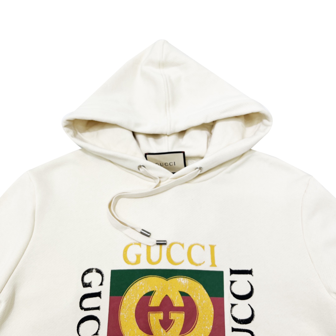 Gucci/古驰 经典方块LOGO印花连帽卫衣