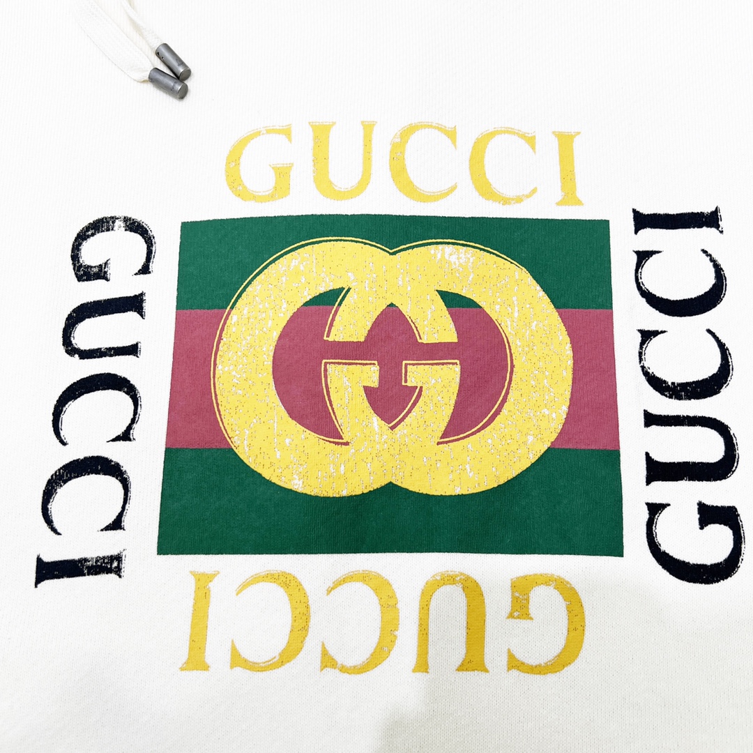 Gucci/古驰 经典方块LOGO印花连帽卫衣