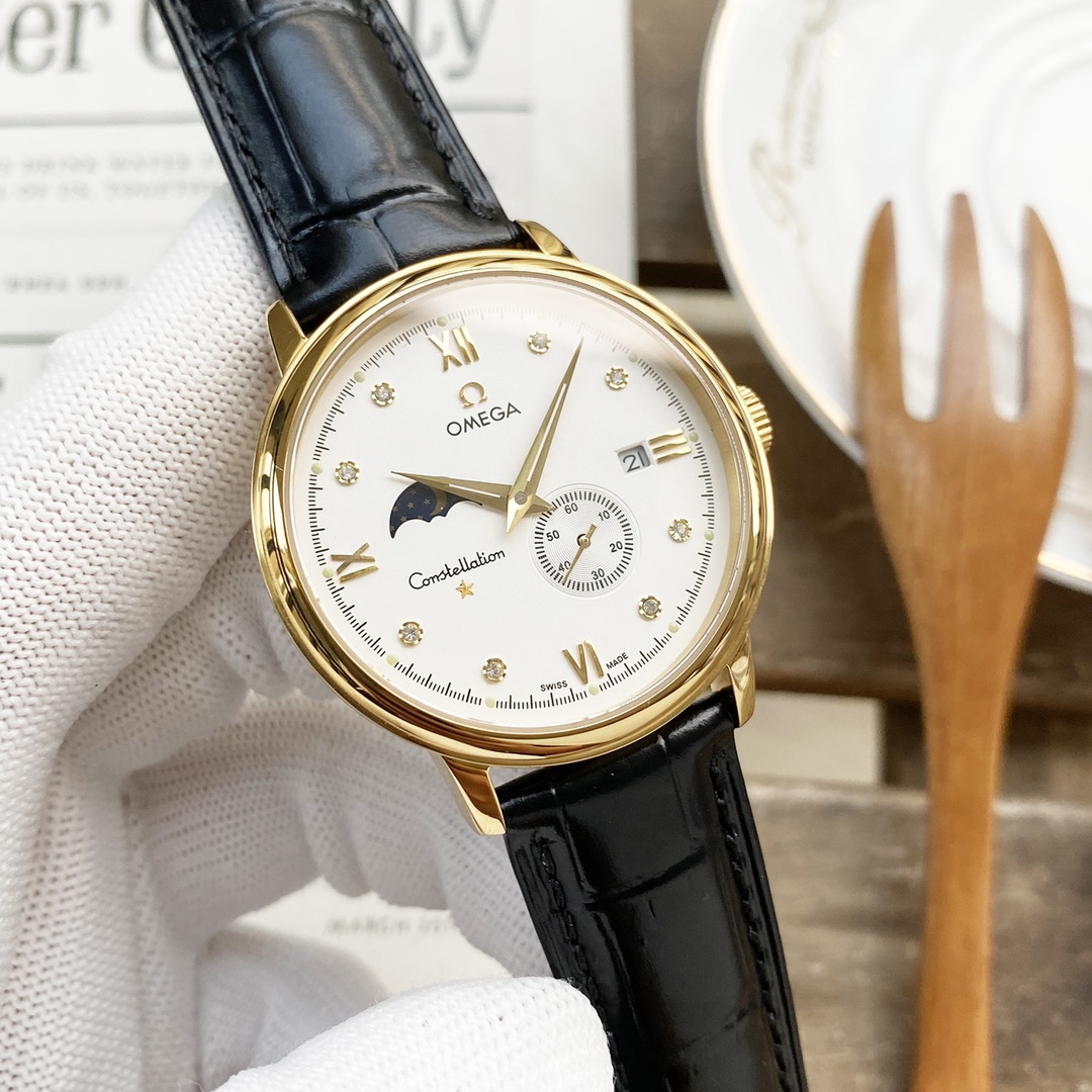 2021 欧米茄 Omega 蝶飞系列男士腕表火爆来袭  ，9字位独特日星辰功能，4位独立小秒，搭载原装进口cal.8219全自动机械机芯、零返修走时精准，采用316顶级纯精钢打磨，防割蓝宝石玻璃镜面进口意大利牛皮，深度防水直径40mm。时尚大气，绝对精品， 佩戴它隐形中增添尊贵气质，成功人士首选，值得拥有  欢迎选购  “},”digital_watermark”:7.8665334772e+15,”goodsNum”:”