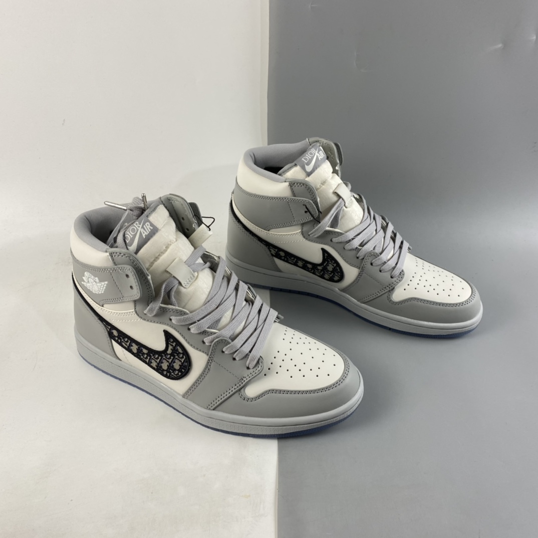 260  Dior x Air Jordan 1 High AJ1 乔1迪奥联名白灰高帮 CN8607-002