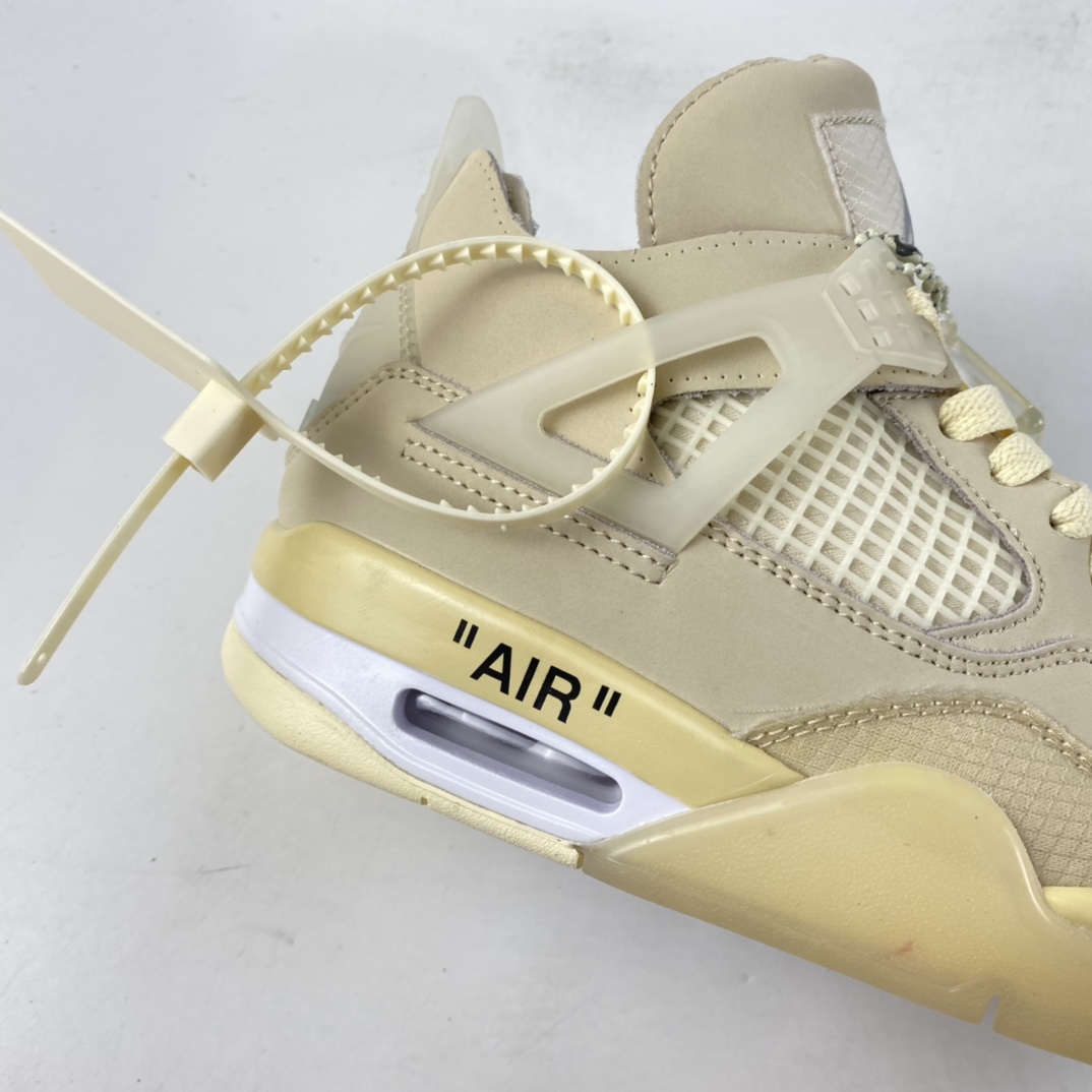 P260  Off-White x Air Jordan 4 Retro ”Cream/Sail” AJ4 乔4中帮复古休闲运动文化篮球鞋 CV9388-100