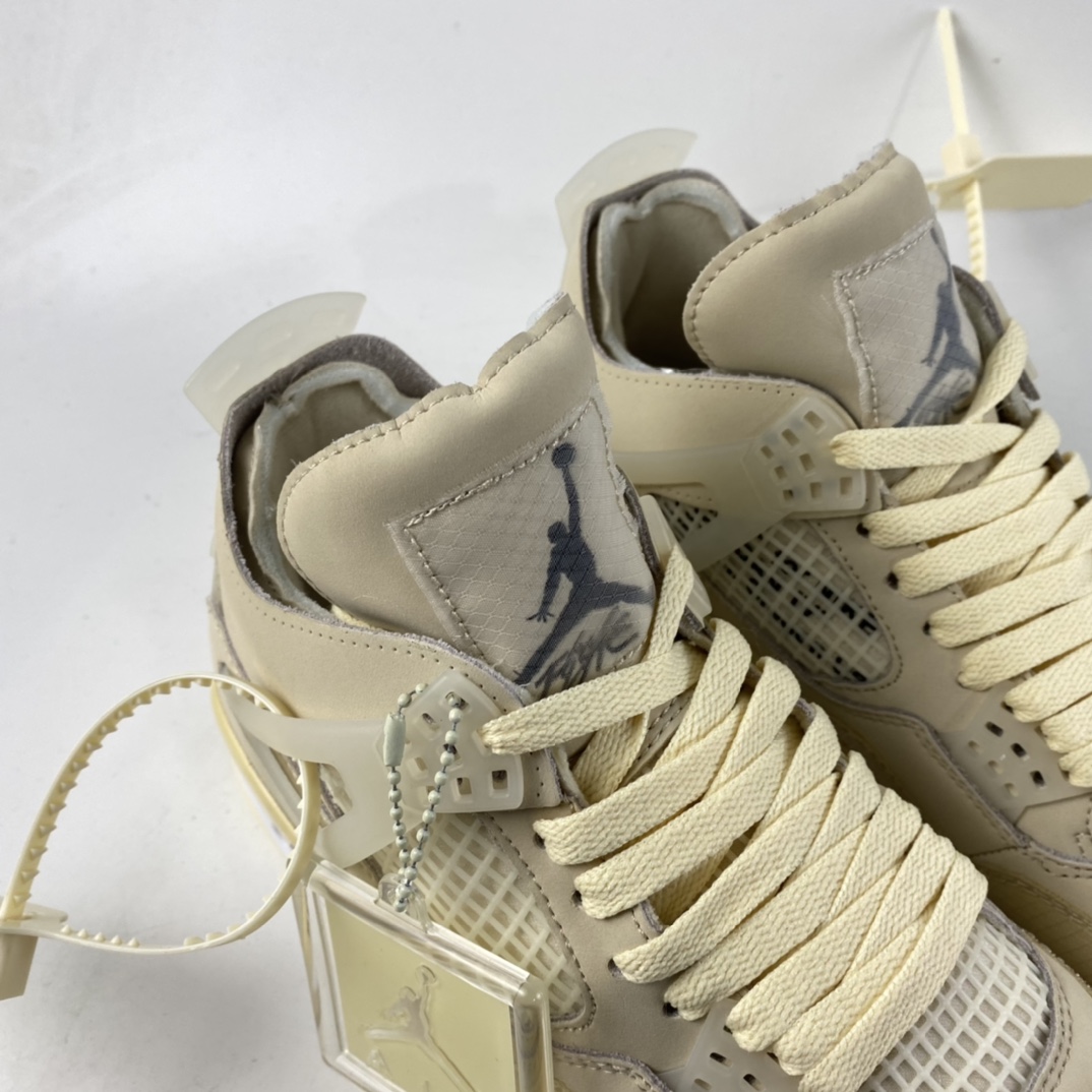 P260  Off-White x Air Jordan 4 Retro ”Cream/Sail” AJ4 乔4中帮复古休闲运动文化篮球鞋 CV9388-100