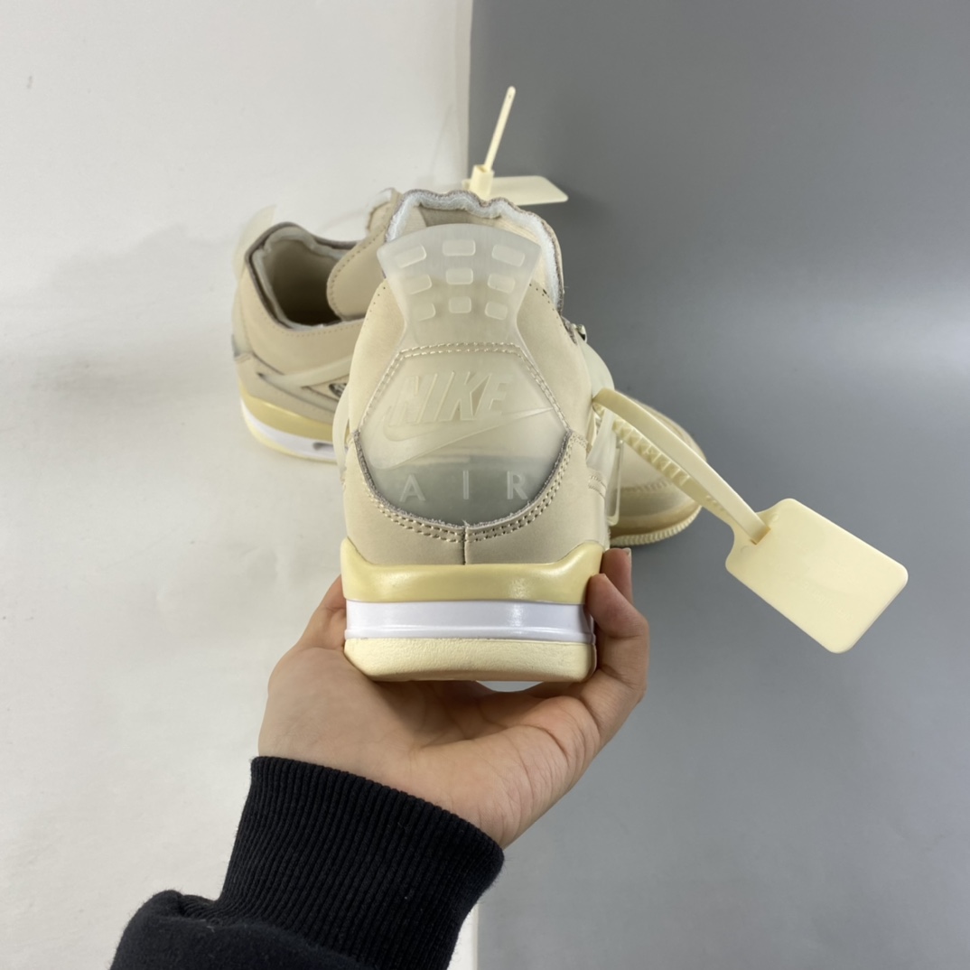 P260  Off-White x Air Jordan 4 Retro ”Cream/Sail” AJ4 乔4中帮复古休闲运动文化篮球鞋 CV9388-100