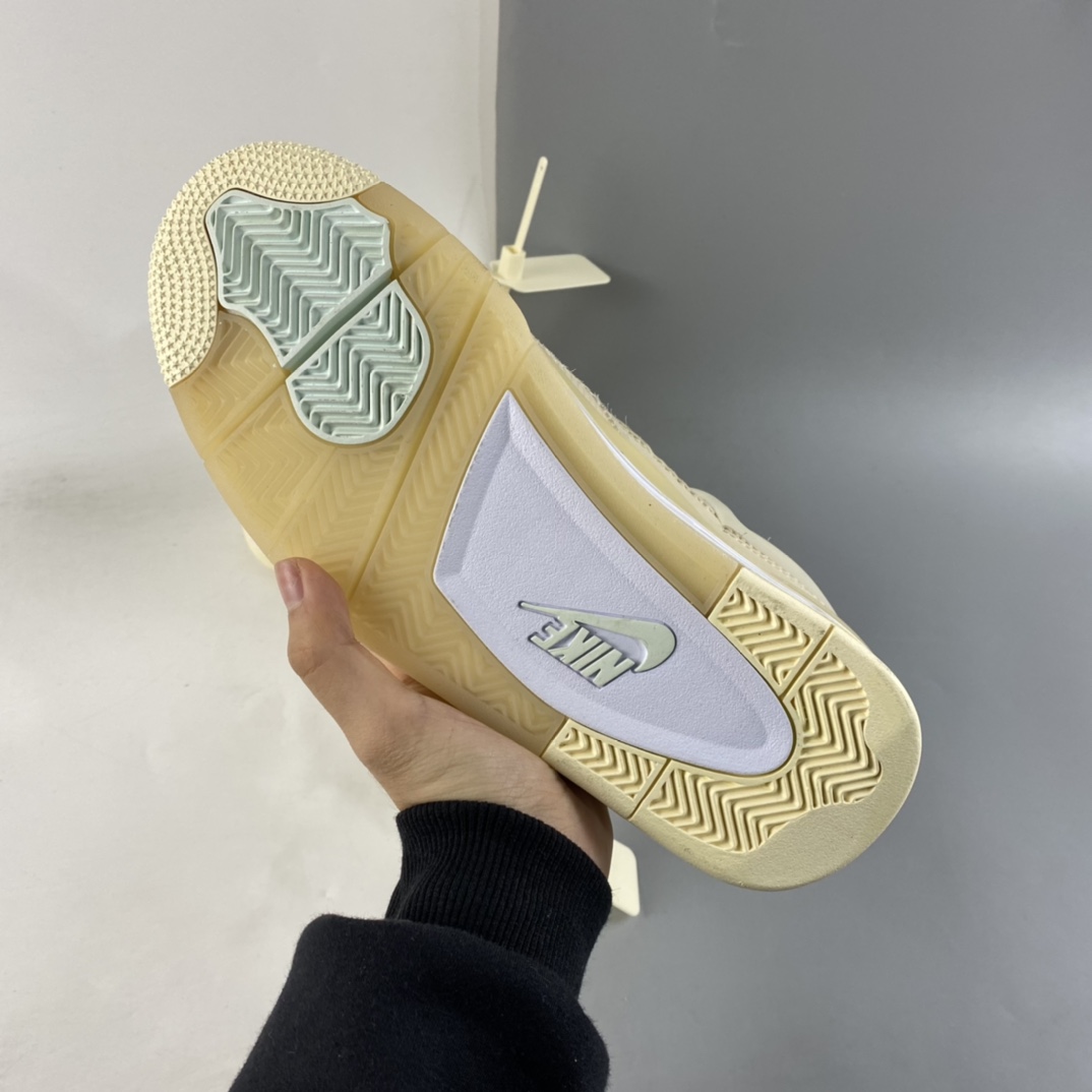 P260  Off-White x Air Jordan 4 Retro ”Cream/Sail” AJ4 乔4中帮复古休闲运动文化篮球鞋 CV9388-100