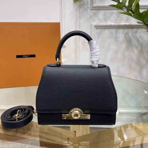 Moynat Réjane Mini Black Taurillon Gex Leather Handbag with Round Lock 1 Moynat Réjane Mini Black Taurillon Gex Leather Handbag with Round Lock