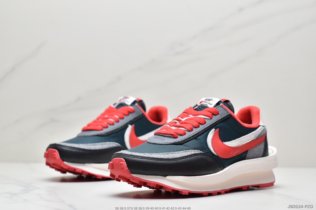 200 Undercover x Sacai x Nike LDWaffle”Midnight Spruce/University Red” DJ4877-300