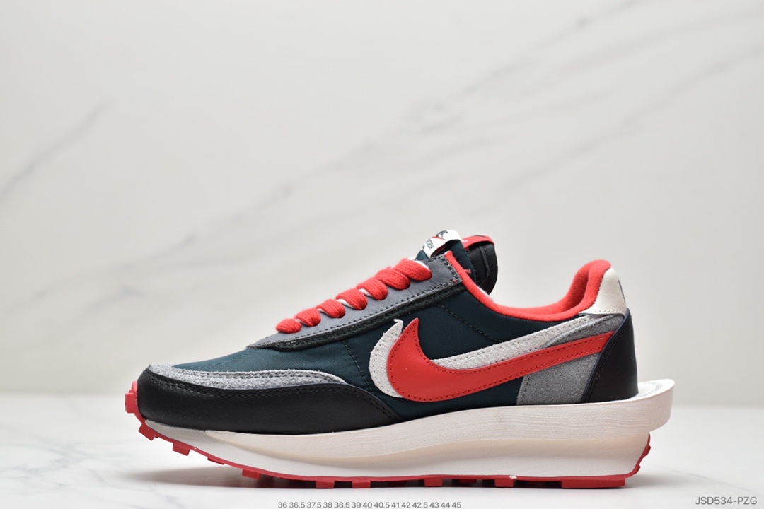 200 Undercover x Sacai x Nike LDWaffle”Midnight Spruce/University Red” DJ4877-300