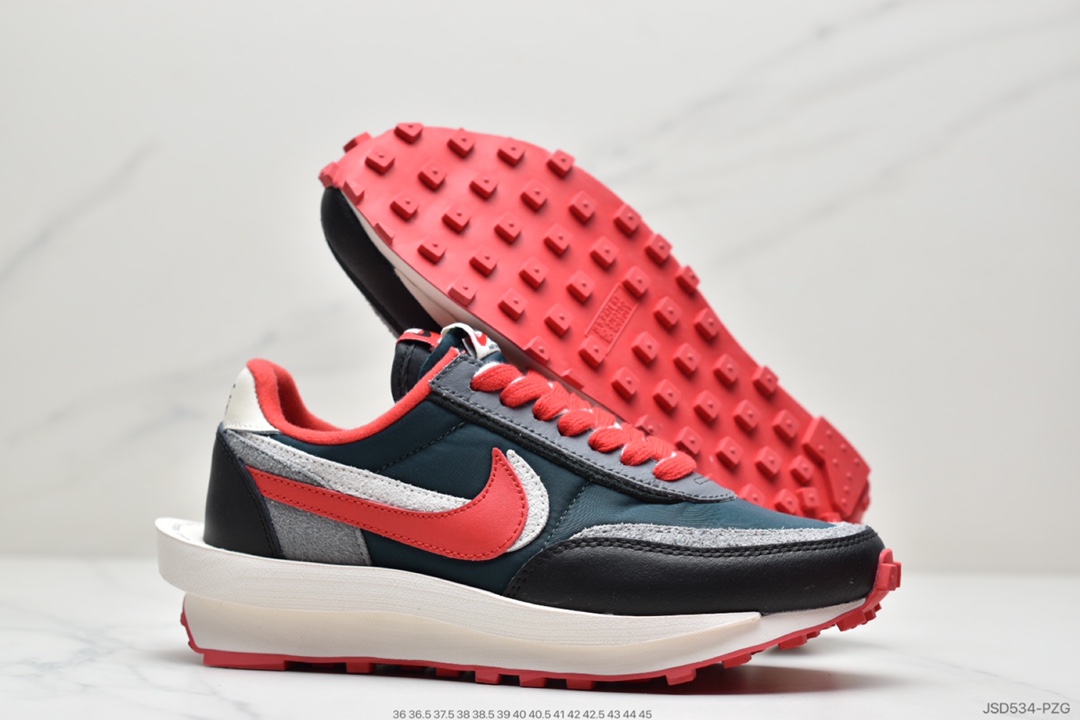 200 Undercover x Sacai x Nike LDWaffle”Midnight Spruce/University Red” DJ4877-300