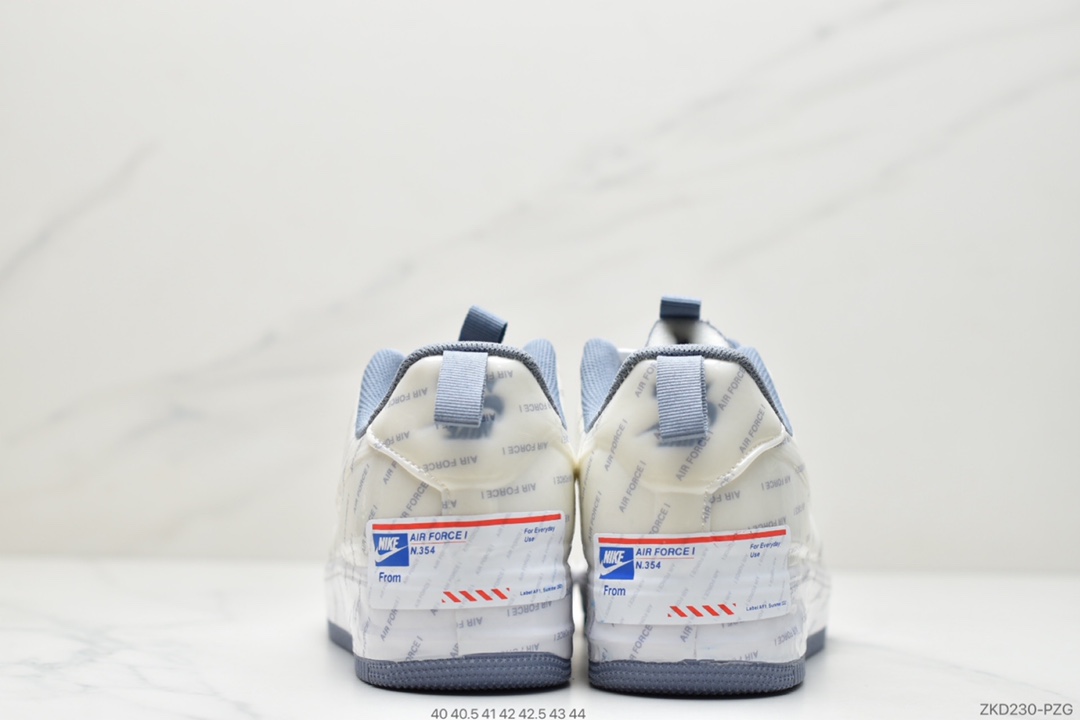 270  Nike Air Force 1 Experimental-Type N. 354”USPS”空军一号经典低帮百搭休闲运动板鞋“面包白蓝海绵泡泡糖”CZ1528-100