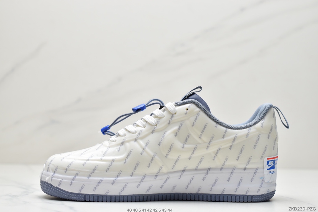 270  Nike Air Force 1 Experimental-Type N. 354”USPS”空军一号经典低帮百搭休闲运动板鞋“面包白蓝海绵泡泡糖”CZ1528-100