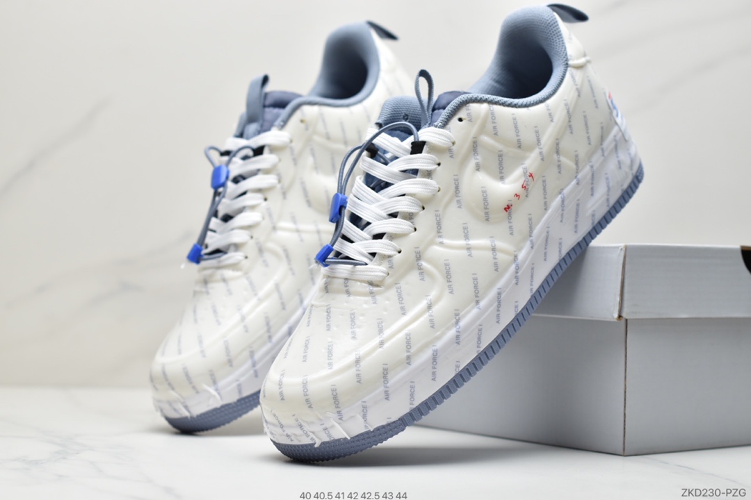 270  Nike Air Force 1 Experimental-Type N. 354”USPS”空军一号经典低帮百搭休闲运动板鞋“面包白蓝海绵泡泡糖”CZ1528-100