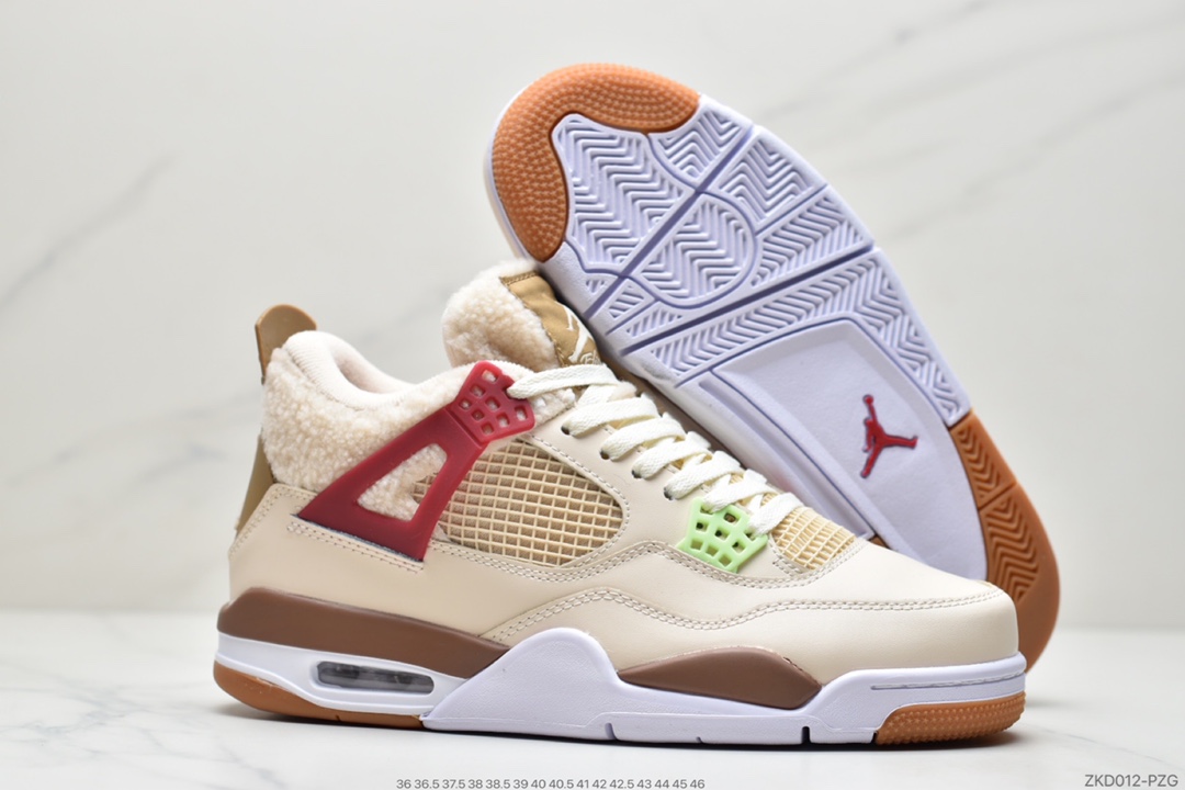 270 Air Jordan 4 AJ4卡其色 羊绒 鸳鸯休闲运动鞋篮球鞋DH0572