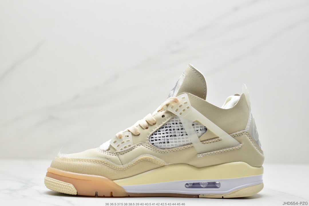 190 OFF-WHITE x Air Jordan 4 SP WMNS米白 CV9388-100