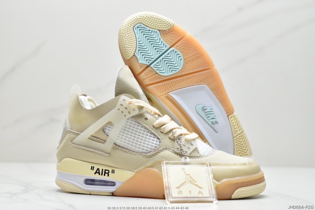 190 OFF-WHITE x Air Jordan 4 SP WMNS米白 CV9388-100