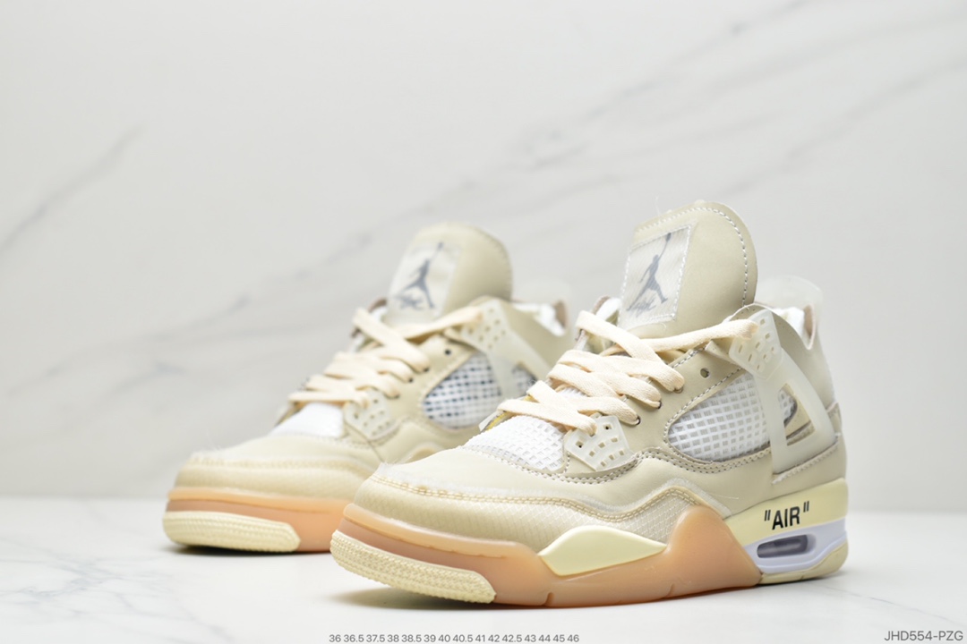 190 OFF-WHITE x Air Jordan 4 SP WMNS米白 CV9388-100