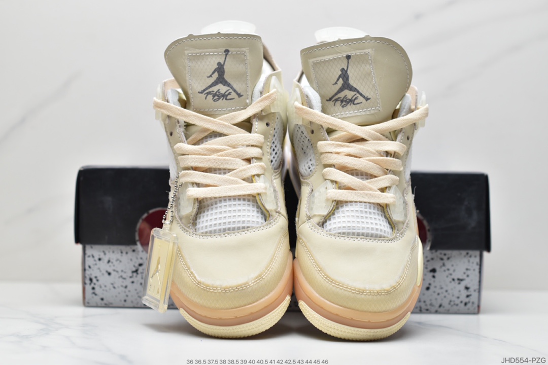 190 OFF-WHITE x Air Jordan 4 SP WMNS米白 CV9388-100