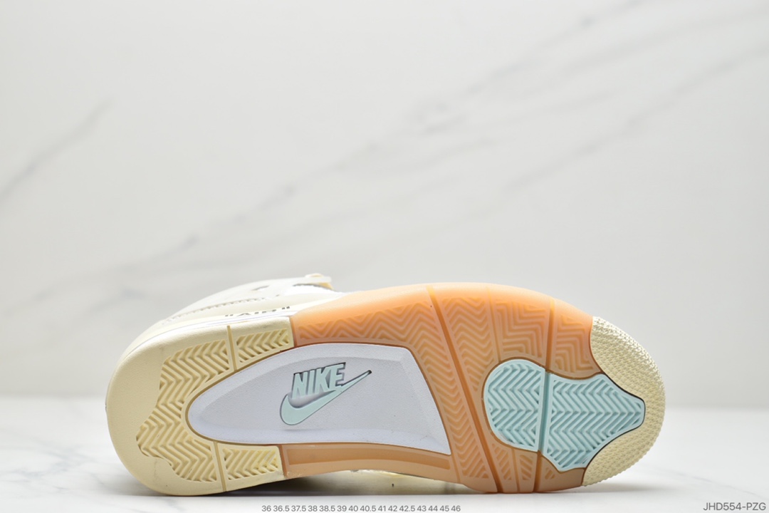 190 OFF-WHITE x Air Jordan 4 SP WMNS米白 CV9388-100