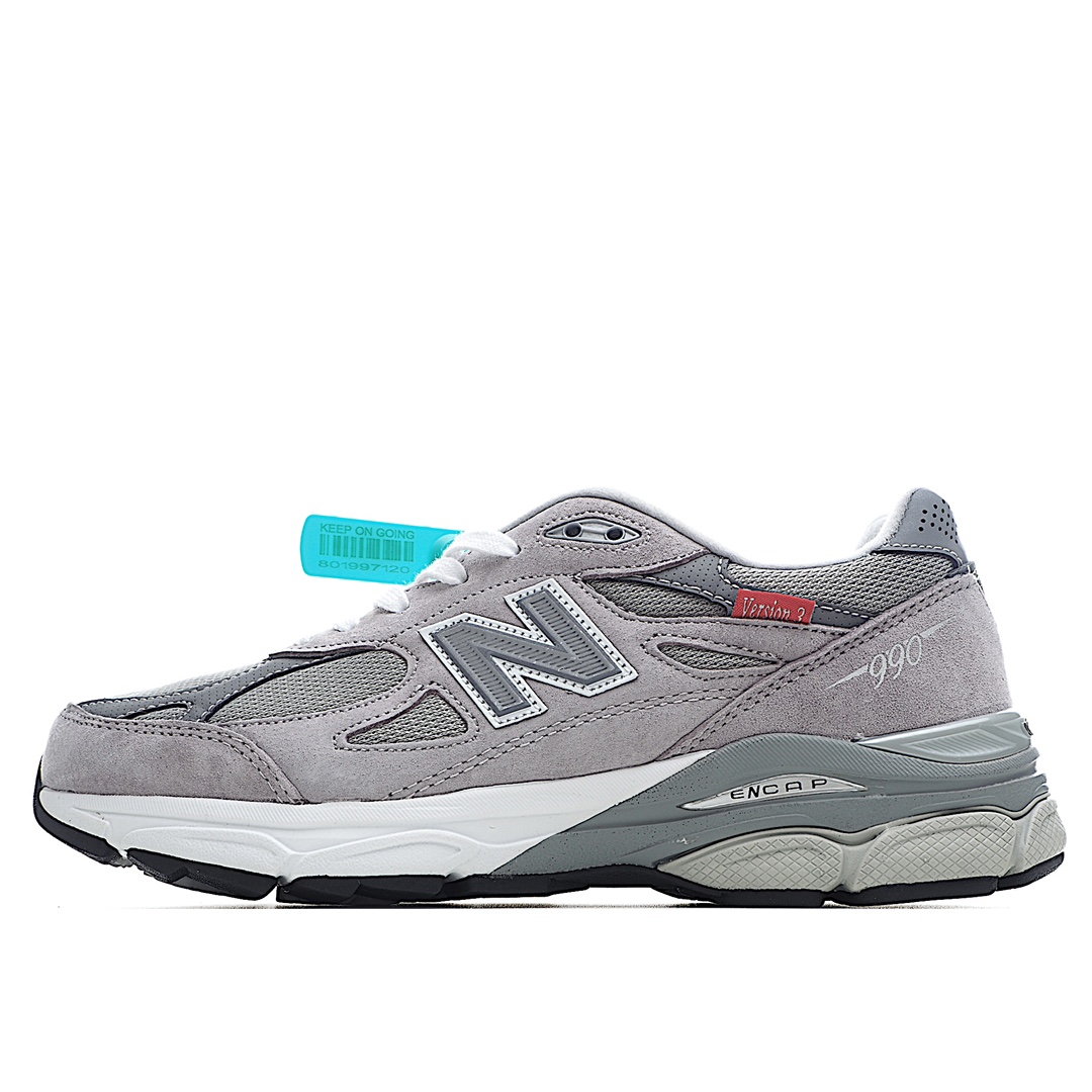 G5  公司级别New Balance NB990系列 高端美产复古休闲反光跑步鞋 M990VS3采用台产猪巴革及透气网眼材质 原装6层组合底模精密开发 搭载全新碳素中底 后跟透明TPU水晶装饰条稳固