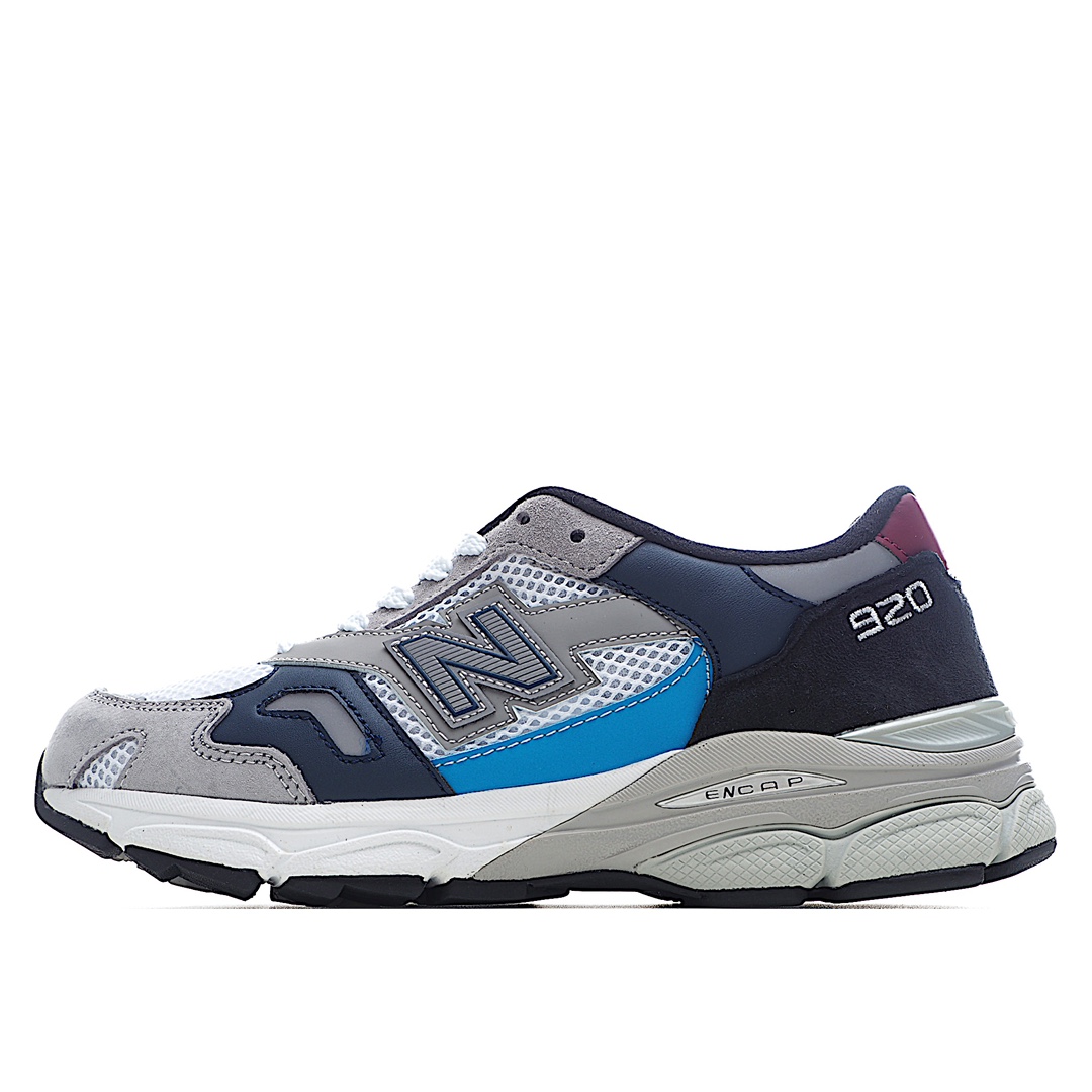G5 New Balance M920系列 反光 复古老爹风休闲运动慢跑鞋 M920NBR 采用猪巴革麂皮拼接透气网眼织物鞋面 中底搭载碳素纤维缓震板