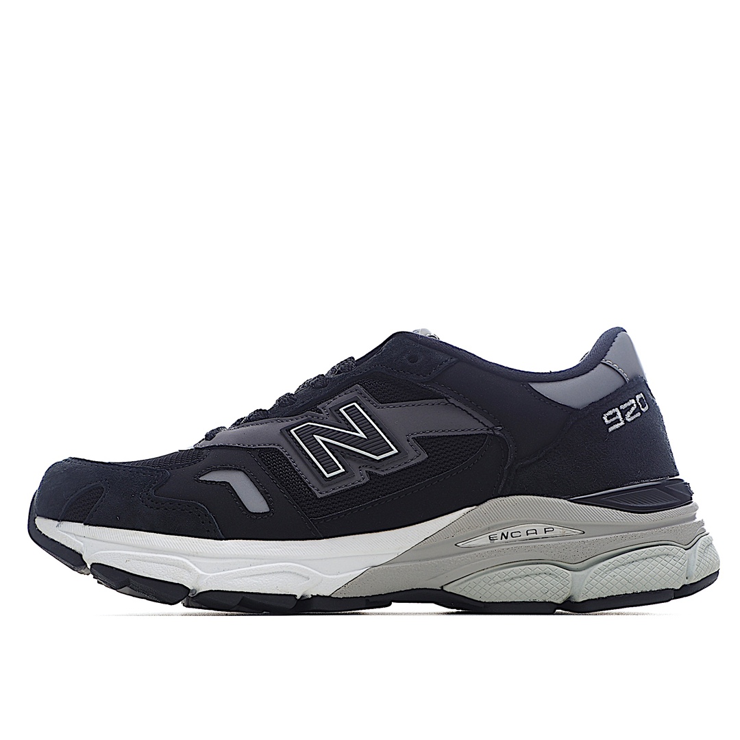 G5 New Balance M920系列 反光 复古老爹风休闲运动慢跑鞋 M920NBR 采用猪巴革麂皮拼接透气网眼织物鞋面 中底搭载碳素纤维缓震板