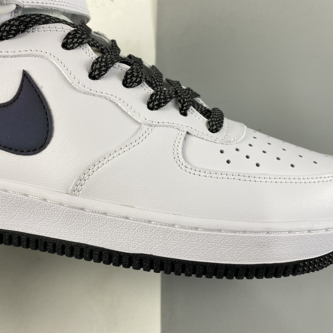 P240  NIKE Air Force 1 AF1 Mid 全白镭射勾中邦板鞋 366731-808