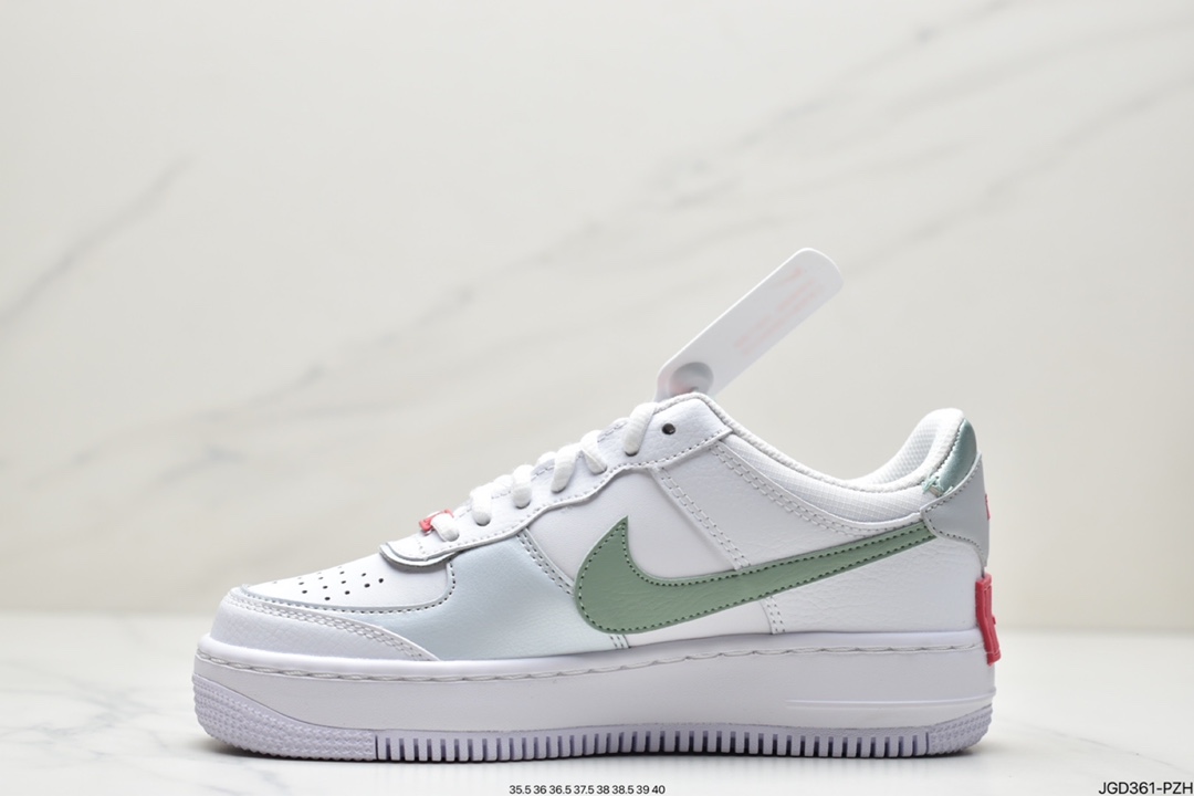 180 耐克Nike WMNS Air Force 1 Shadow 马卡龙空军一号轻量增高低帮百搭板鞋CI0919-112