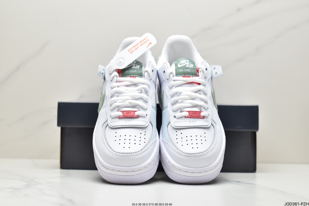 180 耐克Nike WMNS Air Force 1 Shadow 马卡龙空军一号轻量增高低帮百搭板鞋CI0919-112