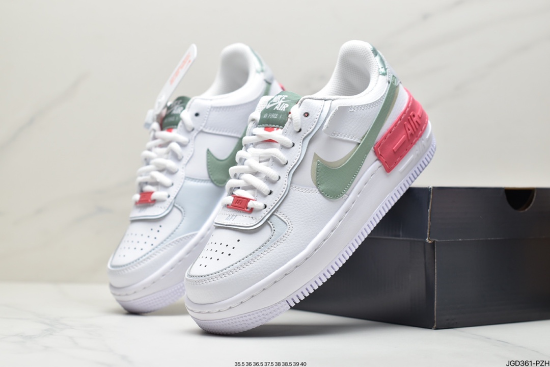 180 耐克Nike WMNS Air Force 1 Shadow 马卡龙空军一号轻量增高低帮百搭板鞋CI0919-112