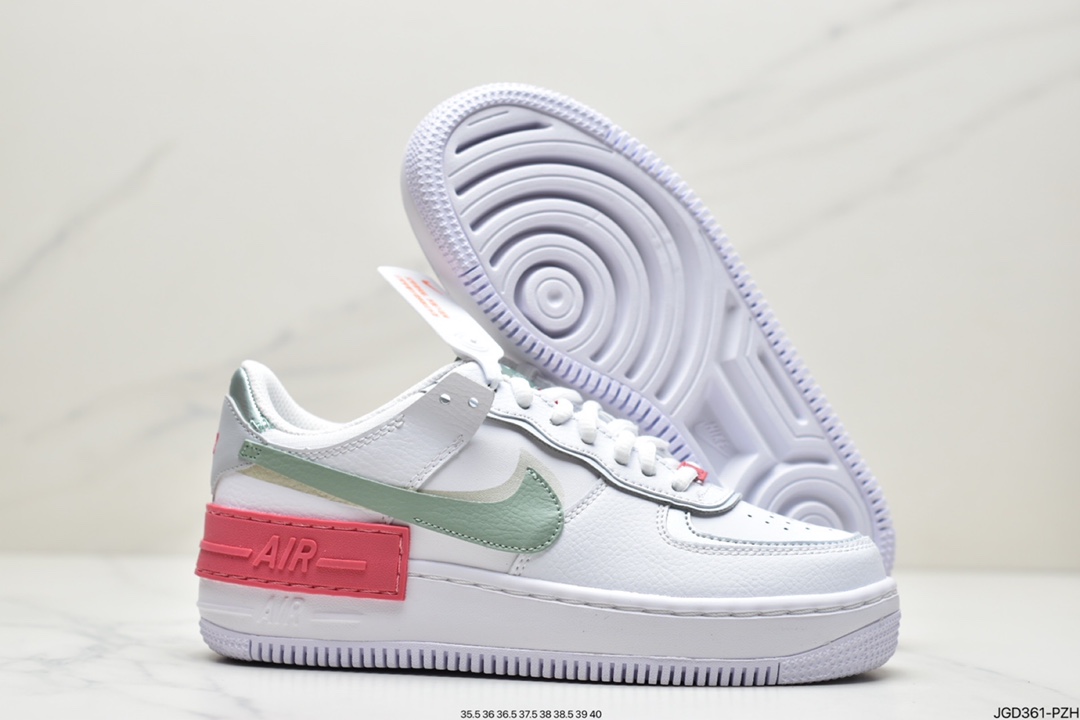 180 耐克Nike WMNS Air Force 1 Shadow 马卡龙空军一号轻量增高低帮百搭板鞋CI0919-112