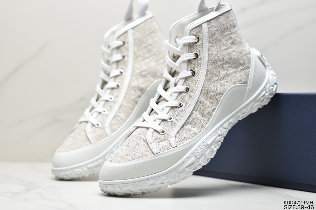 450 Dior迪奥 B28 Oblique Low Top Sneakers B28 休闲板鞋“黑暗蓝卡其灰刺绣CD重影”3SN277ZJW_H961