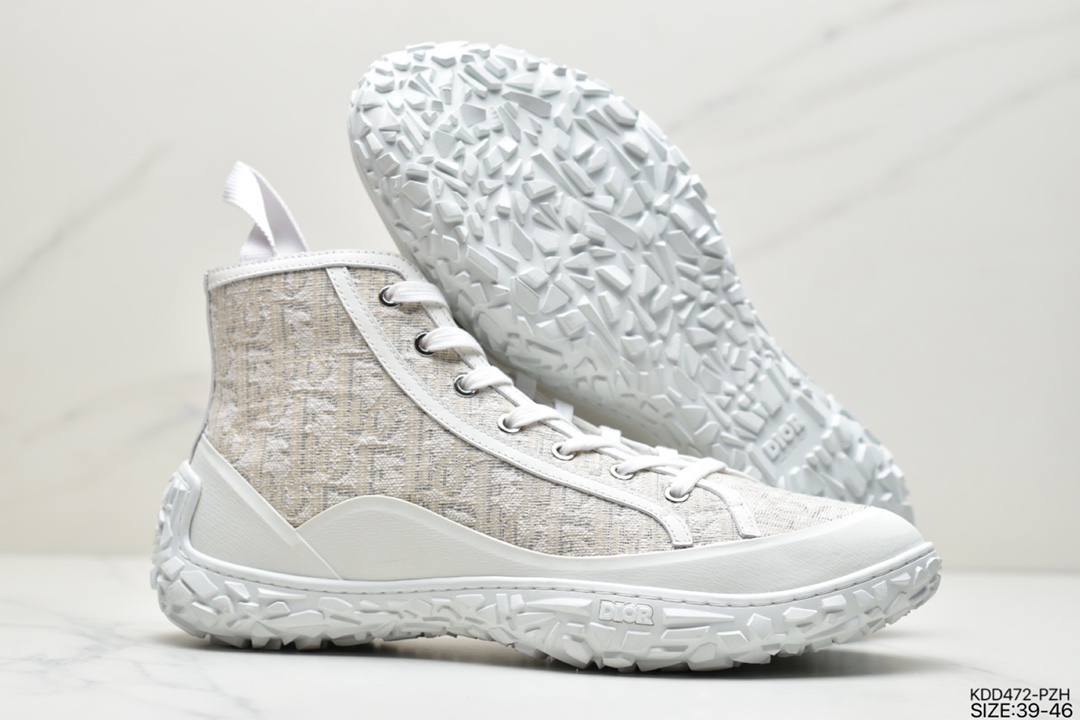 450 Dior迪奥 B28 Oblique Low Top Sneakers B28 休闲板鞋“黑暗蓝卡其灰刺绣CD重影”3SN277ZJW_H961