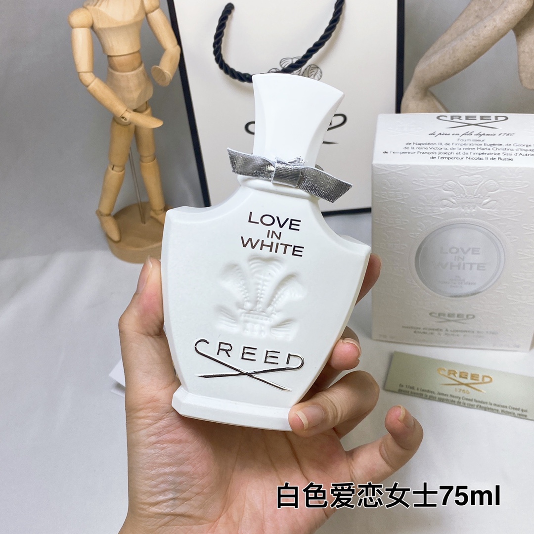 85包邮💰💰💰专柜版
CREED 信仰Love In White白色爱恋女士香水75ml
香调:东方花香调
前调:橙子
中调：鸢尾花水仙花木兰大米茉莉玫瑰
后调:檀香木香草龙涎香
属性:女香白色恋爱
标签：花香脂粉柑橘黄色花白色花木香