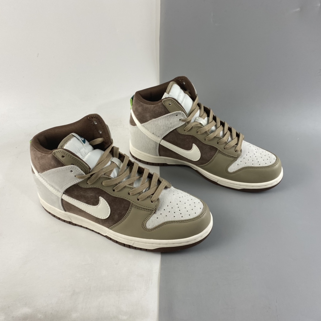 P400 NIKE Dunk High ”Light Chocolate” 滑板鞋 DH5348-100