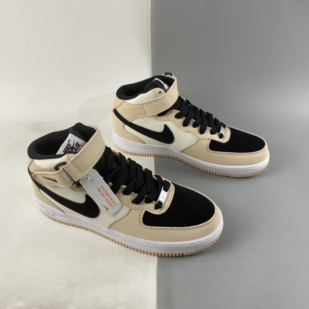 P260  NIKE Air Force 1’07 Mid 奶茶色 空军一号中帮休闲板鞋 HD2523-156