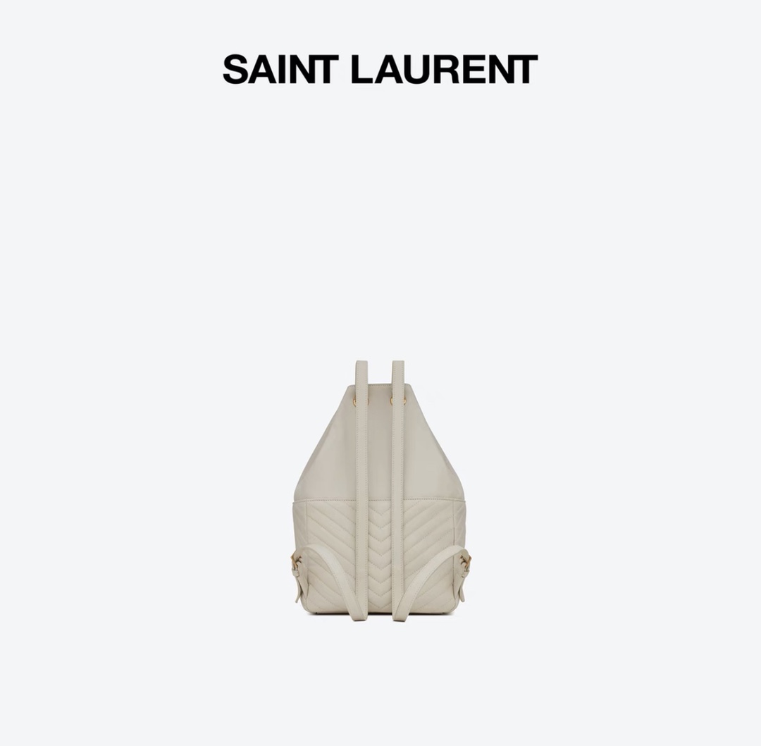 Saint laurent Ysl 𝐉𝐨𝐞 𝐛𝐚𝐜𝐤𝐩𝐚𝐜𝐤 “V”型绗缝双肩包 672609奶白色