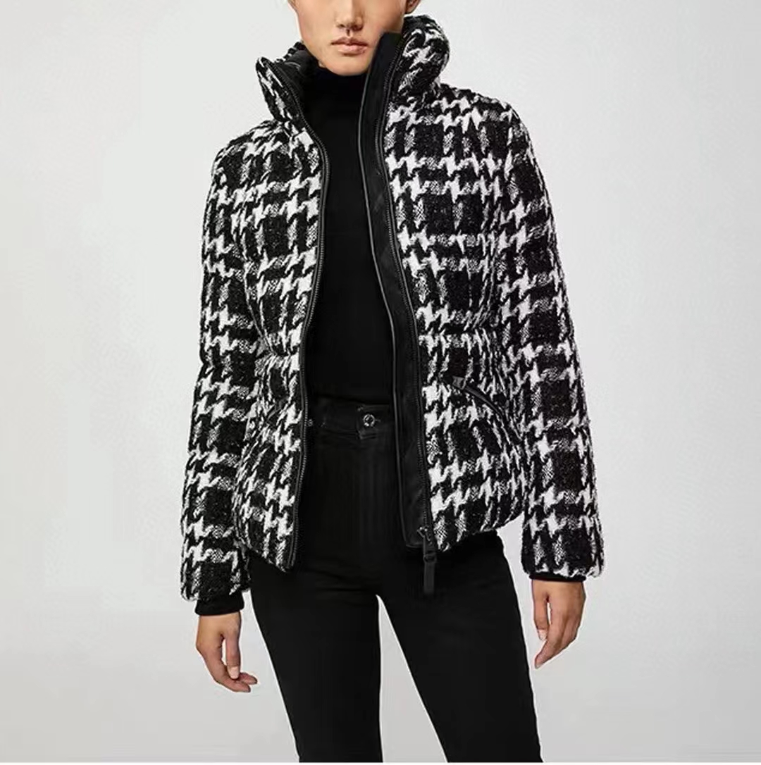 Chanel Clothing Down Jacket White Lattice Weave Duck Down Goose Winter Collection