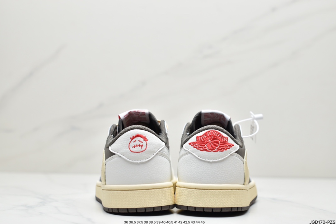 180 Travis Scott x Air Jordan 1 Low倒勾低帮白棕整鞋DM7866-162